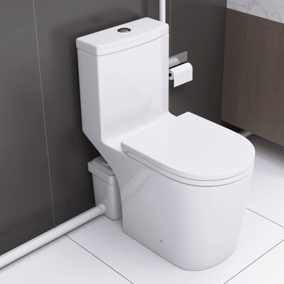 Yingze 1.28 Gallons GPF Elongated Chair Height Floor Mounted Close Coupled Toilets (Seat Included)