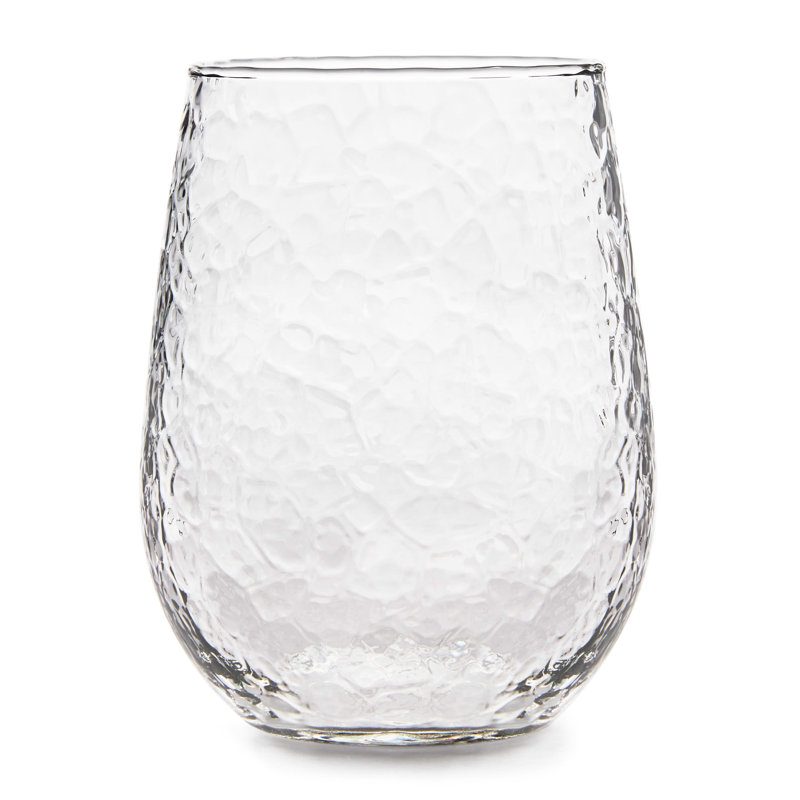 Libbey Hammered Clear Stemless All-Purpose Wine Glasses, Set of 8
