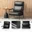 Fauteuil Mid-Century moderne en similicuir avec dossier haut et accoudoirs rembourrés-2074280479