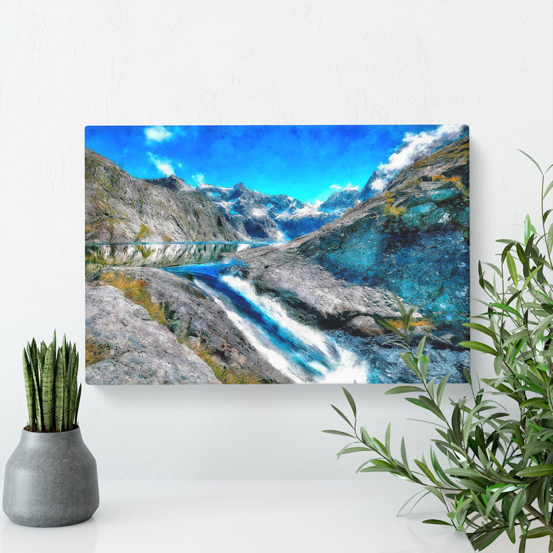 Fiordland National Park New Zealand - Wrapped Canvas Painting, 35cm H x 50cm W x 3cm D