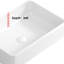 Lavabo vasque de salle de bain rectangulaire moderne - Porcelaine blanche, bol profond, base stable, drain rapide, profondeur 19,65 po, hauteur 5,23 po