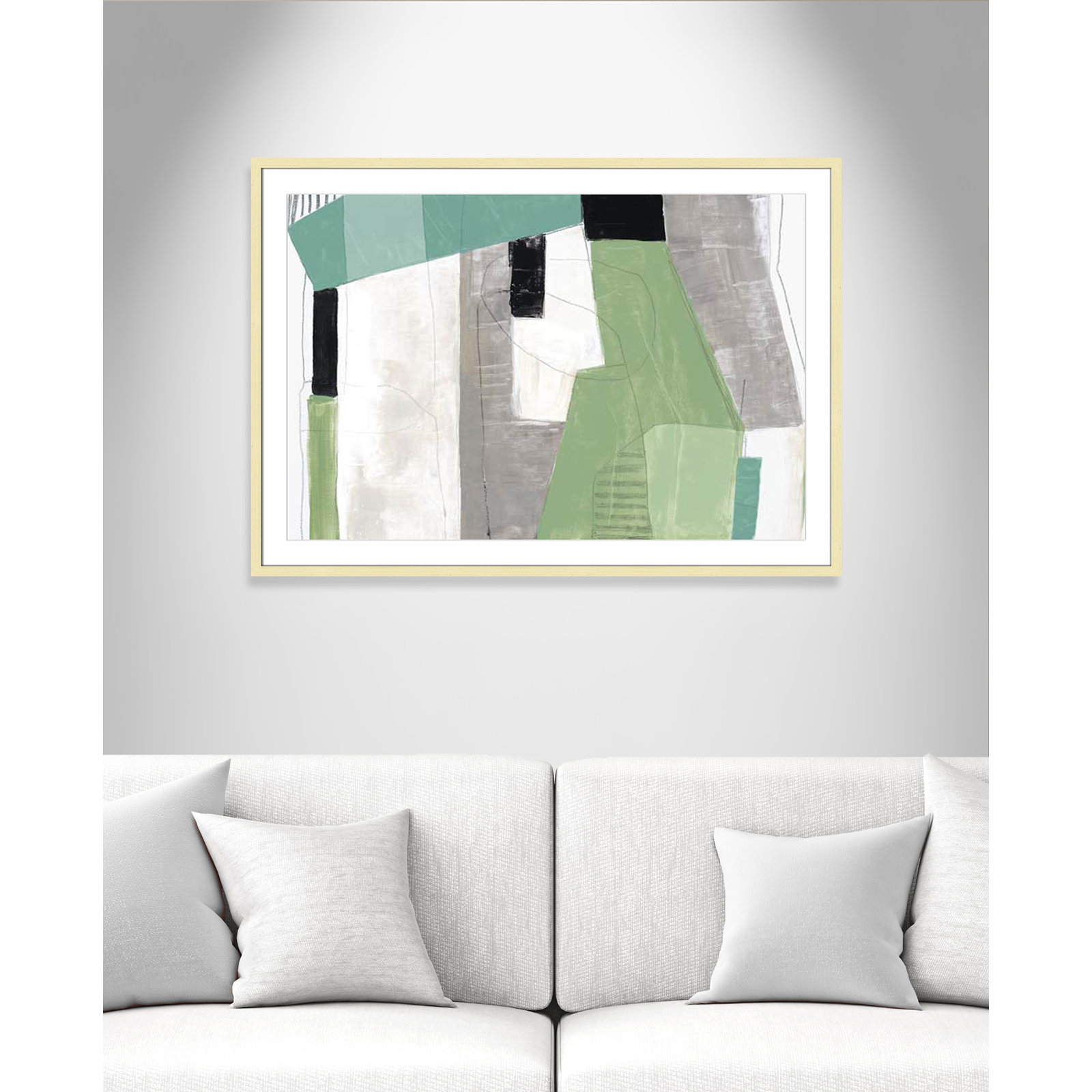 Evergreen Essence Print, 29.5" H x 41.5" W x 1.25" D, White Box Frame - Matted Fine Art Paper Print, White