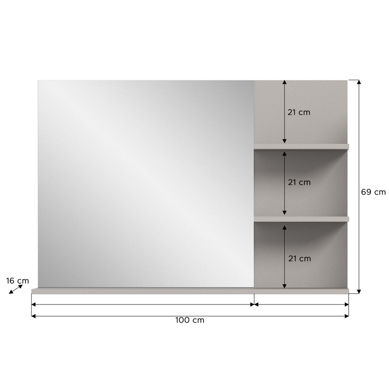 Payeton Rectangle Wall Mirror with Shelves