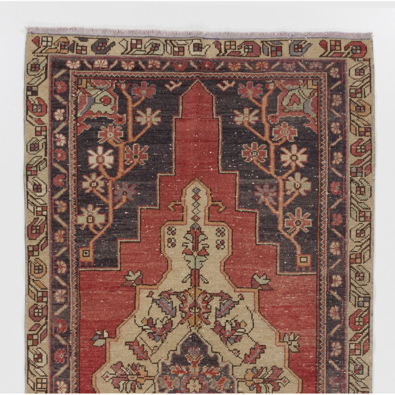 Tapis de village rétro traditionnel fait à la main Anatolian Village