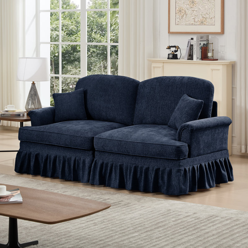 Grand canapé élégant Mid-Century, Bleu