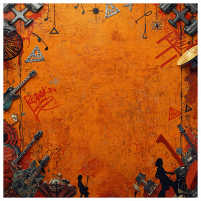 Housses de couette orange avec musique grunge