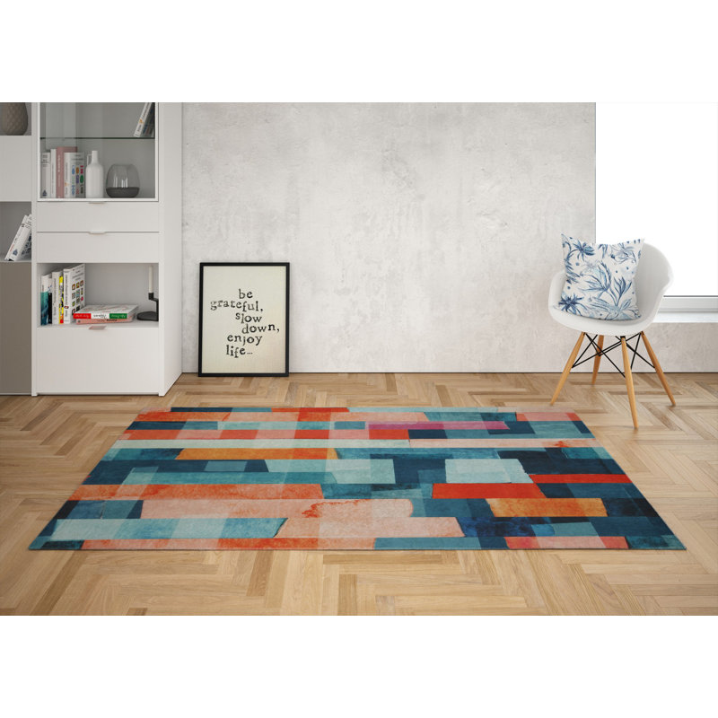 Premium Hall Carpet, 3.3 x 6.6 Feet, 100% Polyester, 0.3 in Pile Height | Antibacterial, Non-Slip Underside, Machine Washable | Elegant 3D Digital Print Design, Perfect for Entryways & Living Rooms