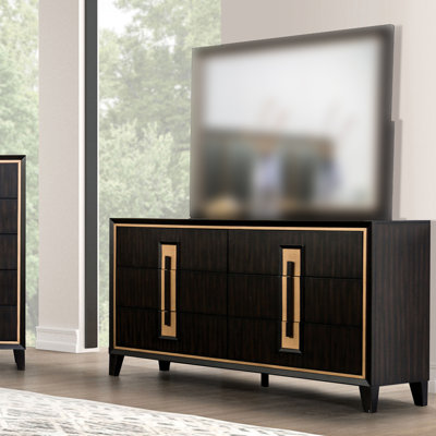 63.6" W Contemporary Dresser, Espresso