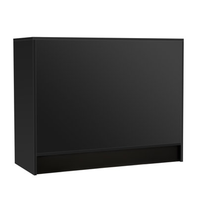 48” × 20” × 38” - Retail Cash Wrap Counter – Black Checkout Counter With Adjustable Shelves, Cash Register Stand For Stores