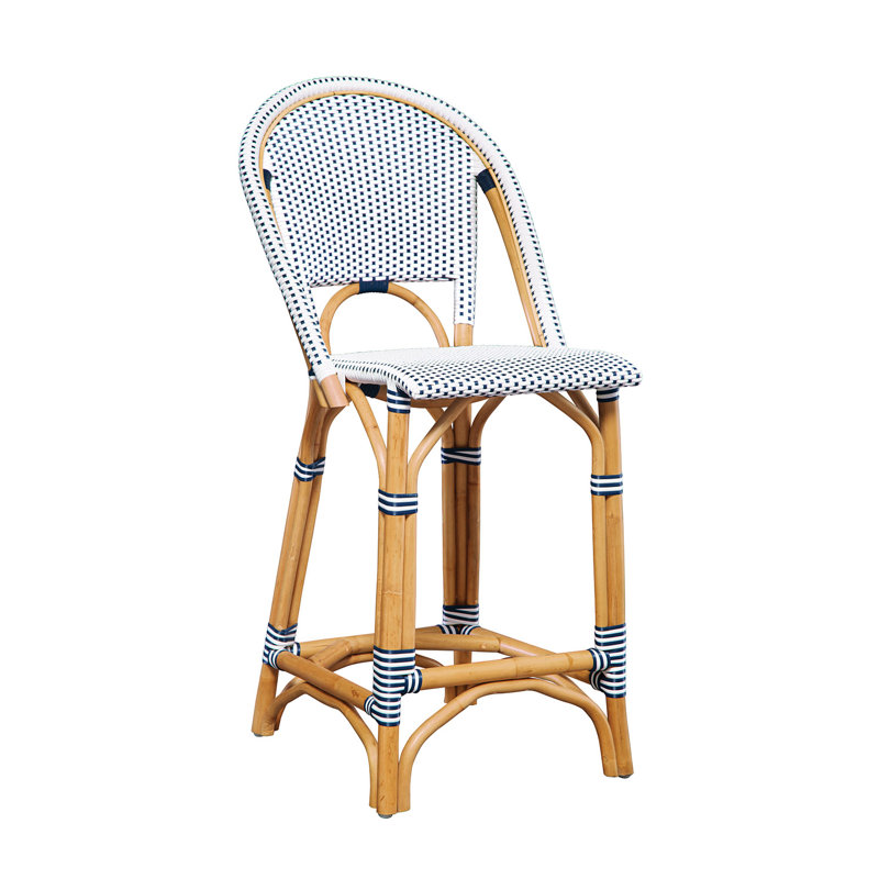 Leroy Bar Stool, White/Blue, Bar Stool (30" Seat Height)