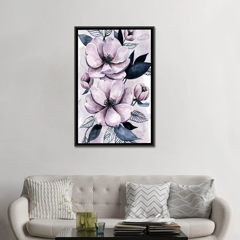« lavande burst i », impression sur toile, H 26 po x l 18 po x P 1,5 po, Toile avec cadre noir, Pas de tapis