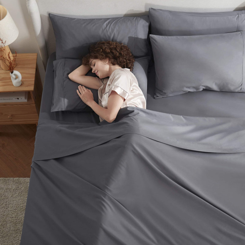 Ensemble de draps en microfibre Hotel Luxury, Gris, Double