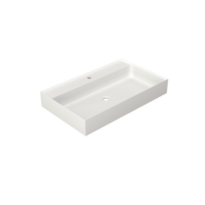 Lavabo de salle de bain à surface solide en pierre de pierre