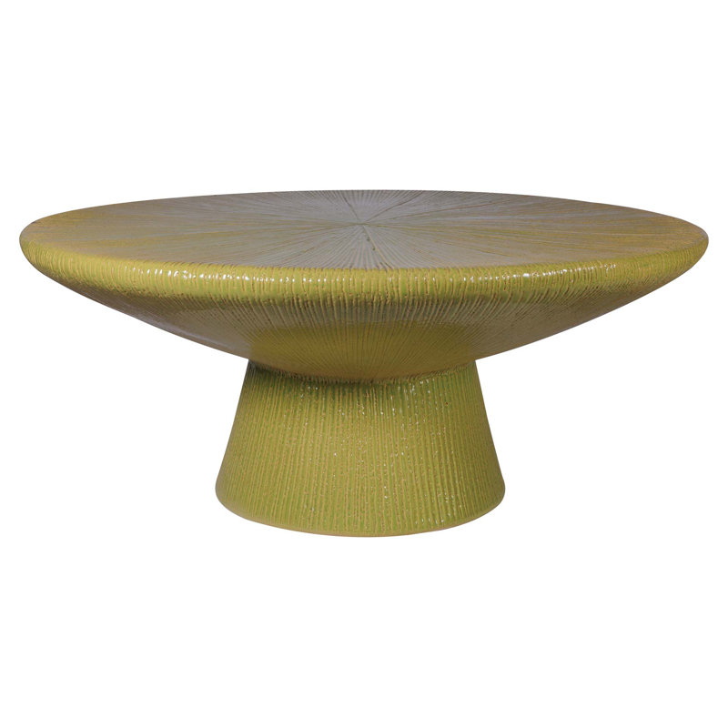 Ceramic Furniture Outdoor Round Coffee Table, Citrus