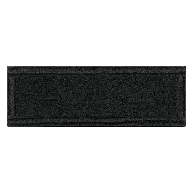 Tapis de bain réversible 100% coton touffeté 3000 g / m², Simple - L 72 po x l 24 po, Noir