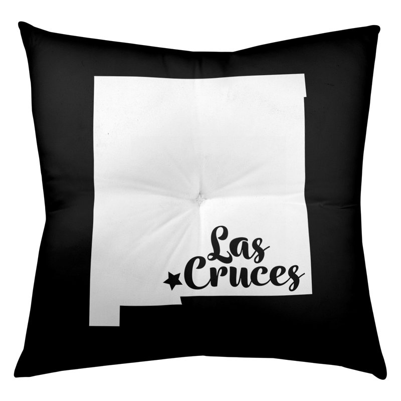 Reversible Throw Pillow, 26" x 26", Black, Las Cruces