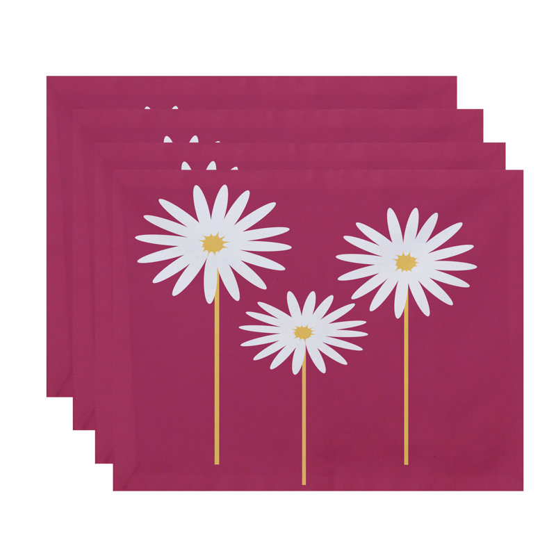 Ensemble de napperons 4 pièces Daisy May, Rouge