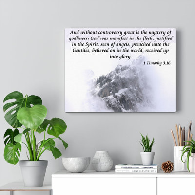 Mystery Of Godliness 1 Timothy 3:16 - Wrapped Canvas Print
