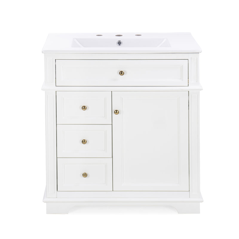 Meuble-lavabo 30 po avec lavabo, Blanc