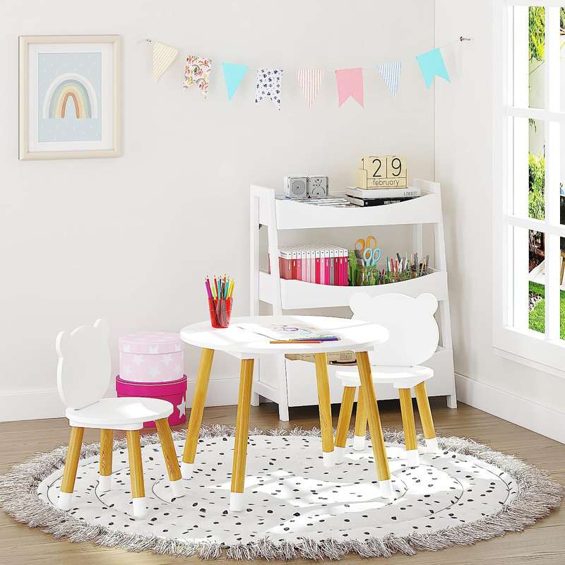Ensemble 3 pièces de table et de chaises pour enfants Martrigo, Blanc