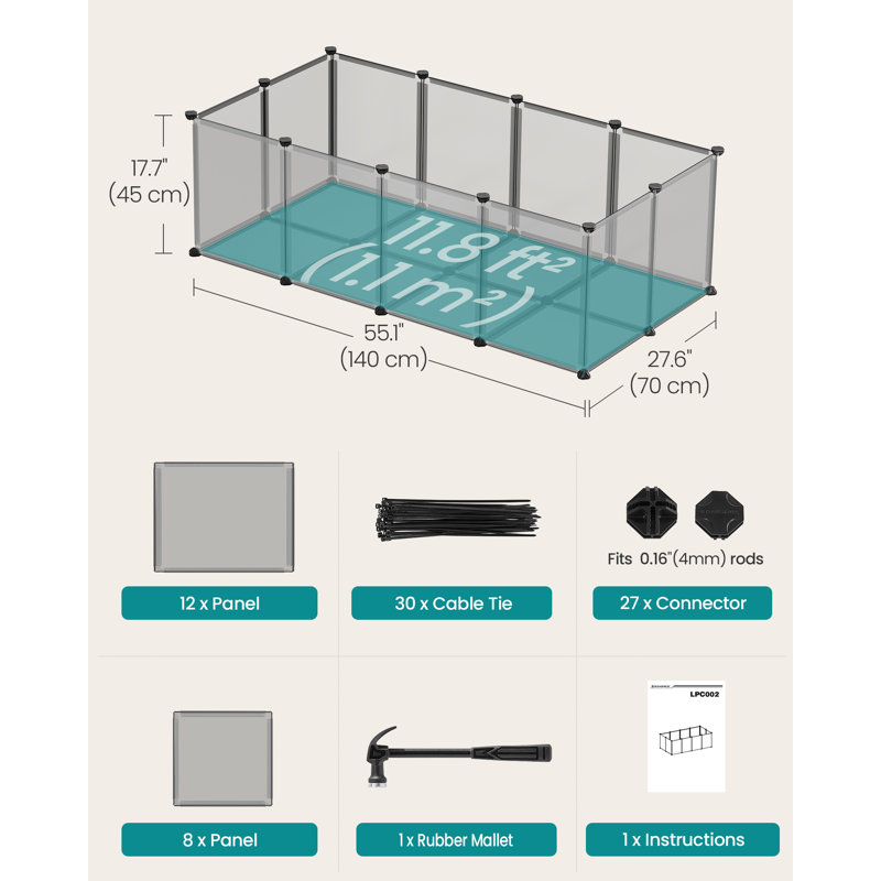 Jess Small Animal Playpen, Grey