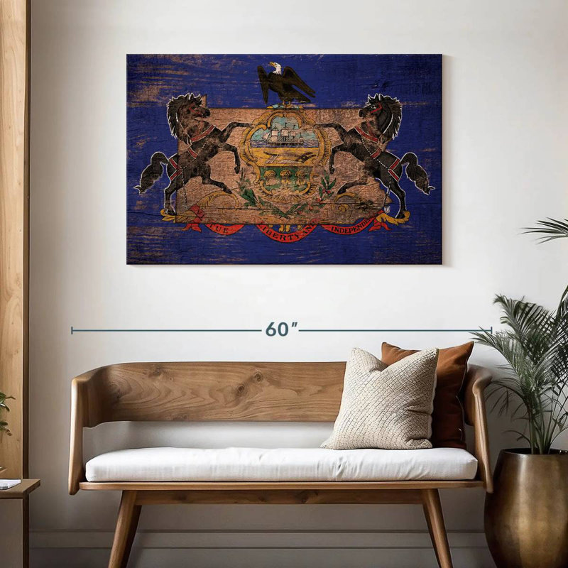 Borges State Map Over Pennsylvania Flag