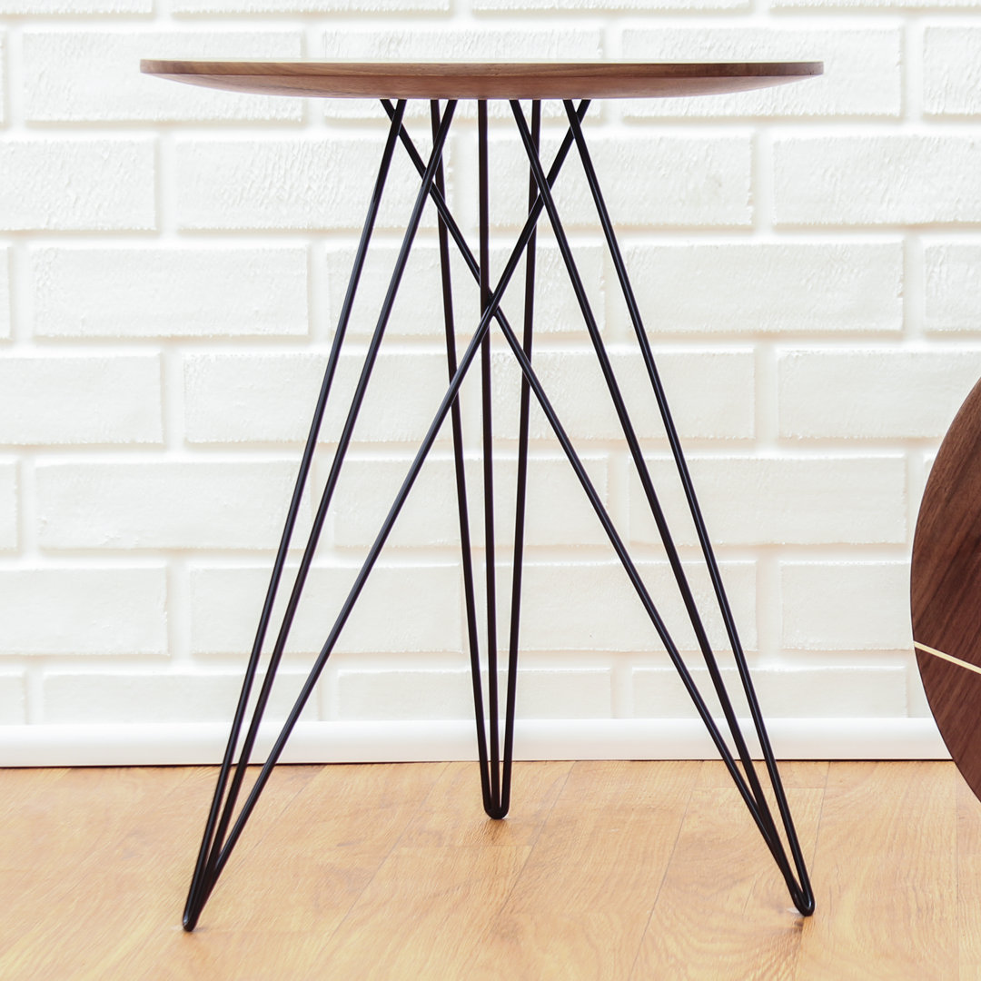 Hudson Solid Wood Top End Table Tronk Design Table Base 