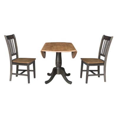 Deilyn 2 - Person Solid Wood Top Pedestal Dining Set