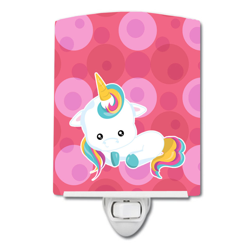 Éclairage de nuit en céramique coussin licorne