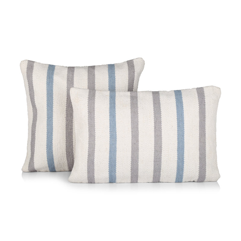 Chanhassen Striped Cushion Cover, Blue/Grey/White