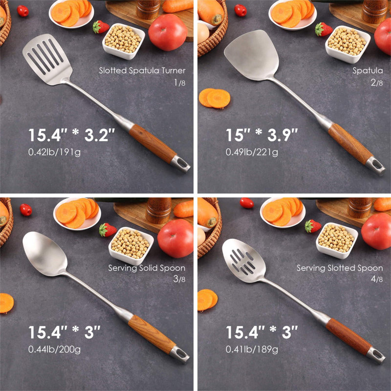 5-Piece Copper Stainless Steel Serving Utensil Set (Spoon, Slotted Spoon, Turner, Ladle and Skimmer) 5-Piece Copper Stainless Steel Serving Utensil Set (Spoon, Slotted Spoon, Turner, Ladle and Skimmer)