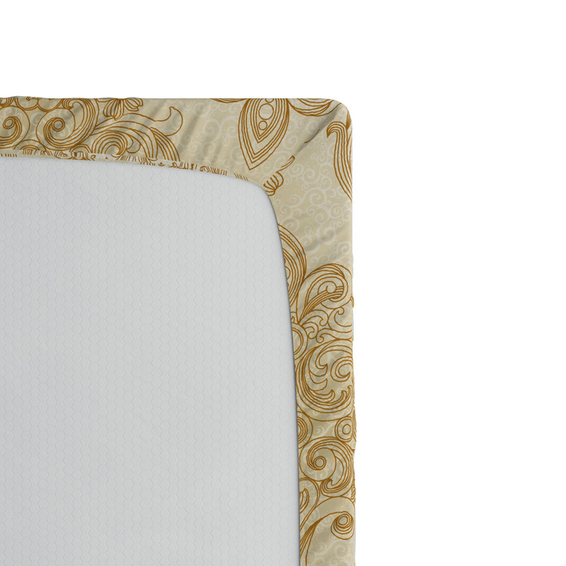 Microfiber Damask Fitted Sheet, Queen Fitted Sheet