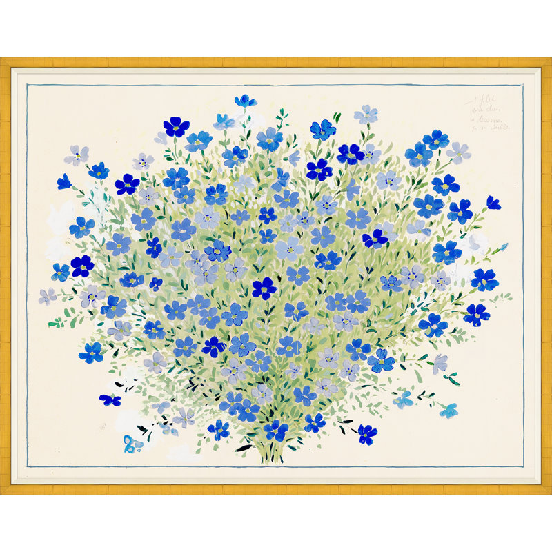 Geranium Print by Paule Marrot, Gold Framed, 43" H x 54" W x 1.25" D
