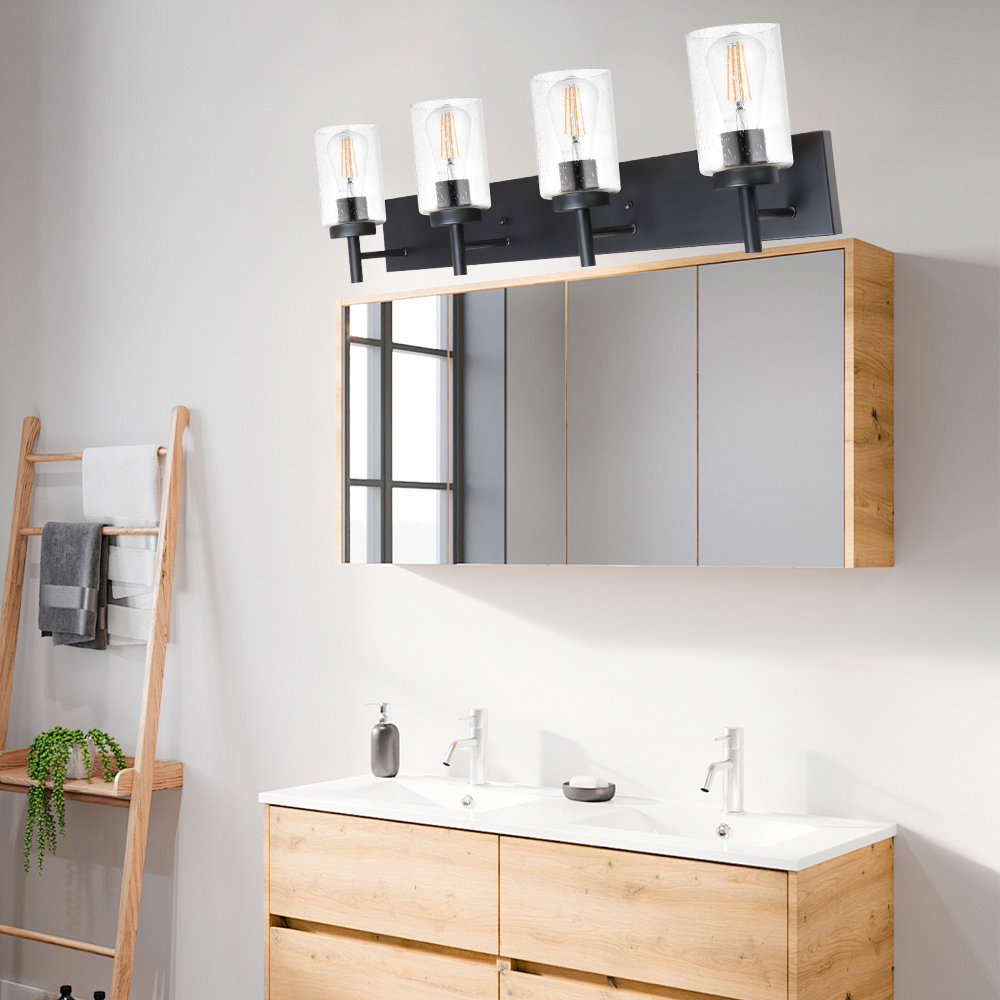 Breakwater Bay 4-Light Black Bathroom Vanity Light, Black Vanity Light ...