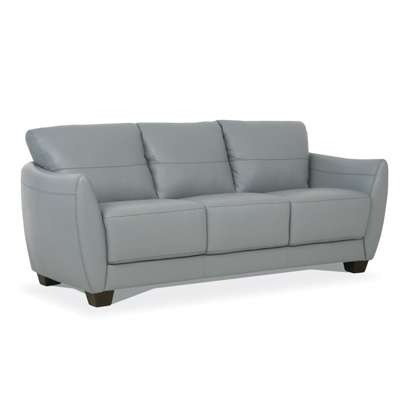 Canapé 3 places en cuir, Cuir véritable gris