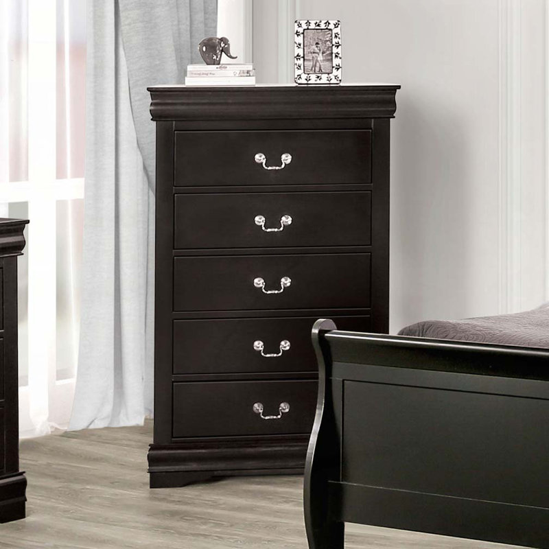 Commode 5 tiroirs, Noir