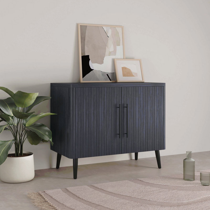 Armoire d'appoint cannelée 31 ", Gris