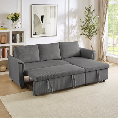Canapé-causeuse avec méridienne et canapé-lit modulaire en L avec méridienne et rangement