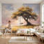 Papier peint mural paysage serein, arbre et coucher de soleil-1185061438-1185061433