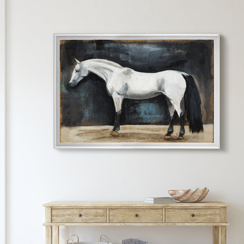 «Équitation études VI», cadre photo, impression sur toile, H 22,5 po x l 30,5 po x P 1,5 po, Argent