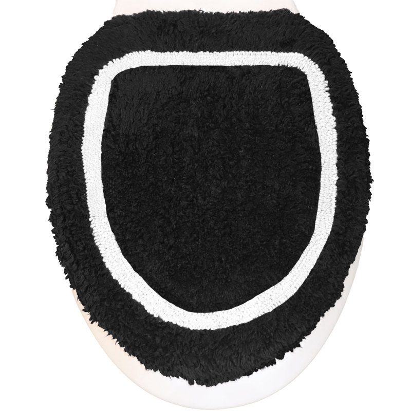 Tapis pour salle de bain Dobrinka, Noir, 18 po x 18 po (couvercle)