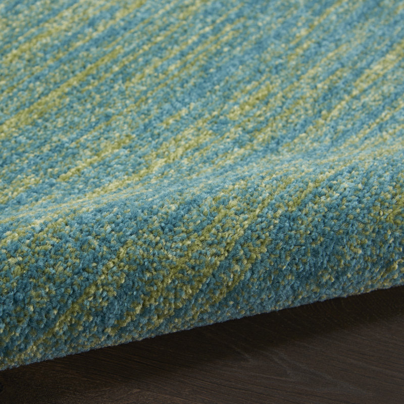 Nourison Essentials Blue/Green Indoor/Outdoor Area Rug, Runner 2'2" x 16'