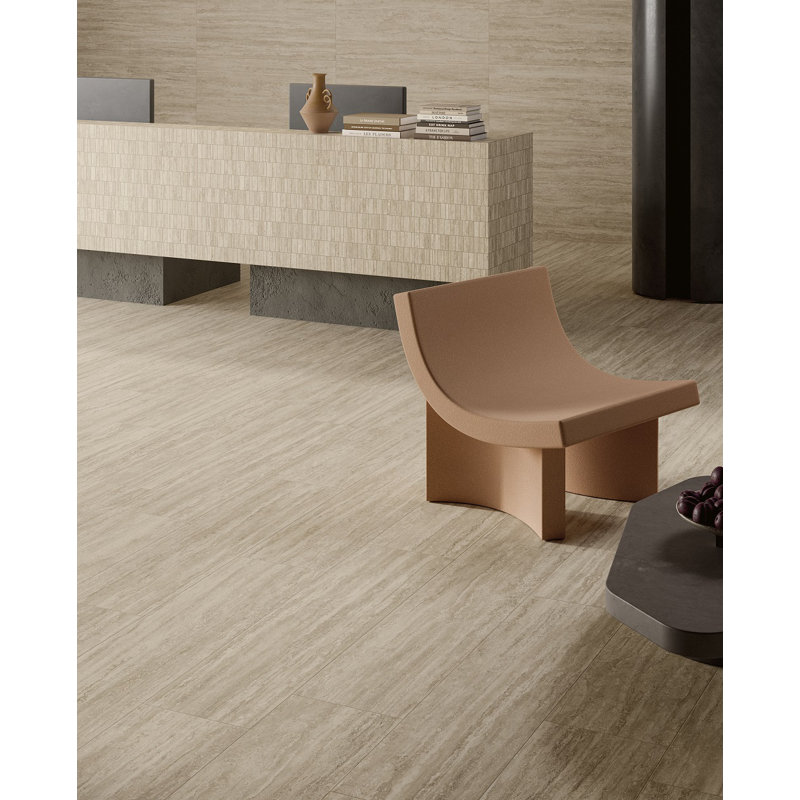 Carrelage en porcelaine aspect pierre New Classic 12 "x24", Beige