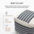 Krikor 20" Ivory Mist Striped Upholstered Pouf Ottoman-117292555