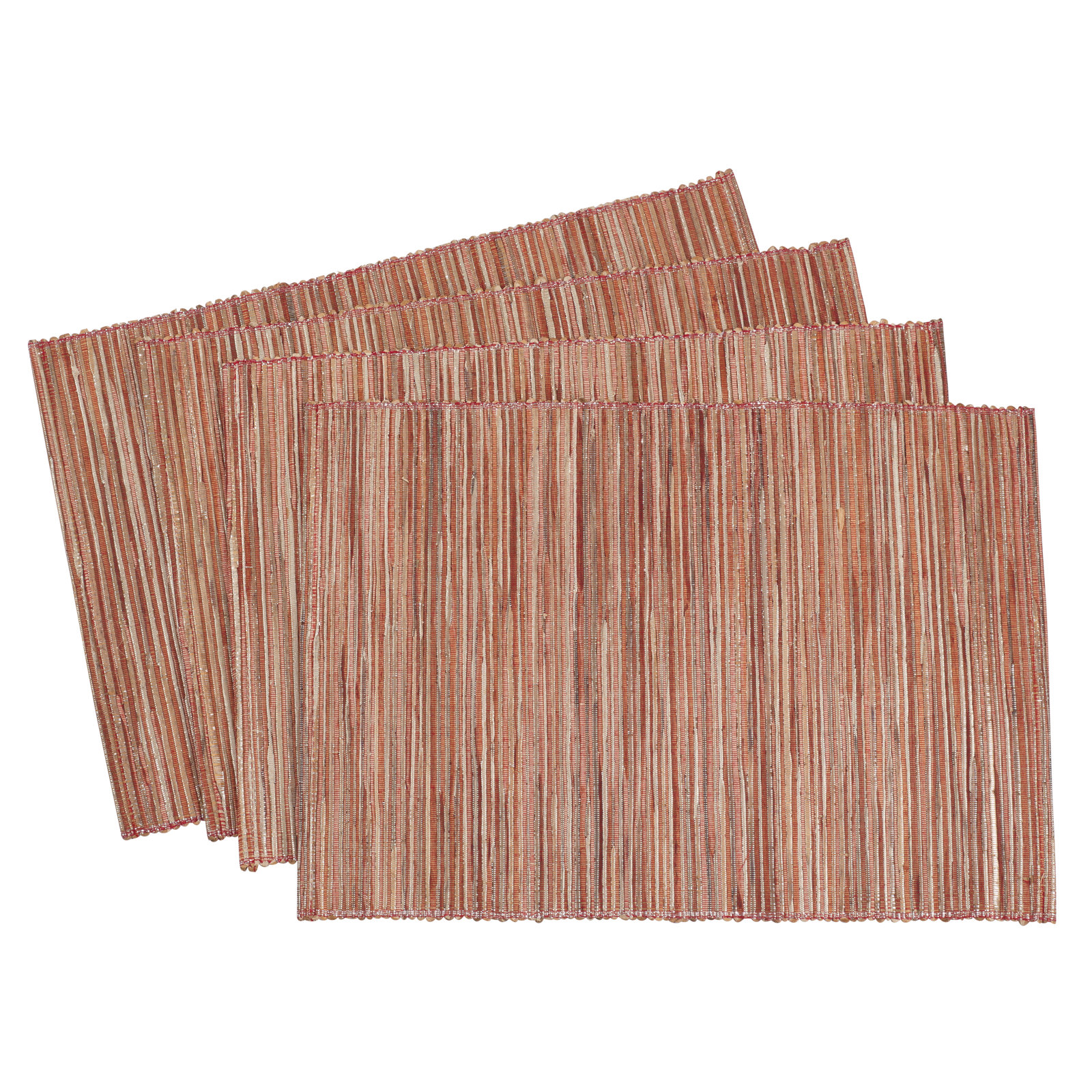 Bevis Shimmering Woven Nubby Texture 20" Placemat, Rust