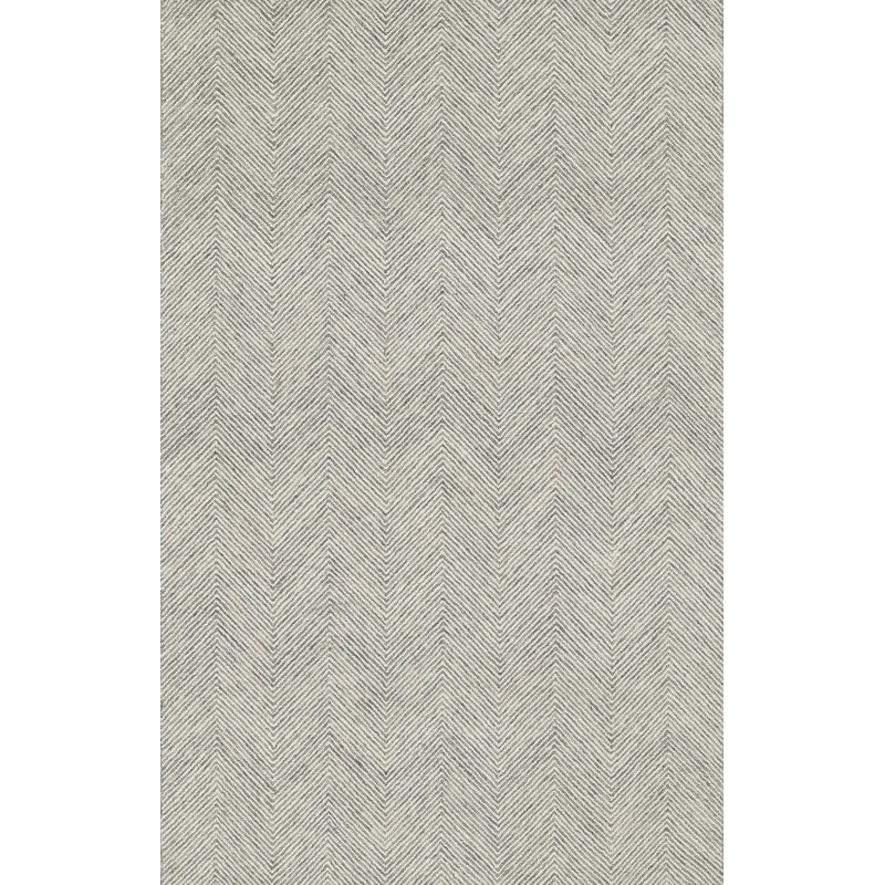 Chevron Handmade Tufted Wool Beige Area Rug, Rectangle 9' x 12'
