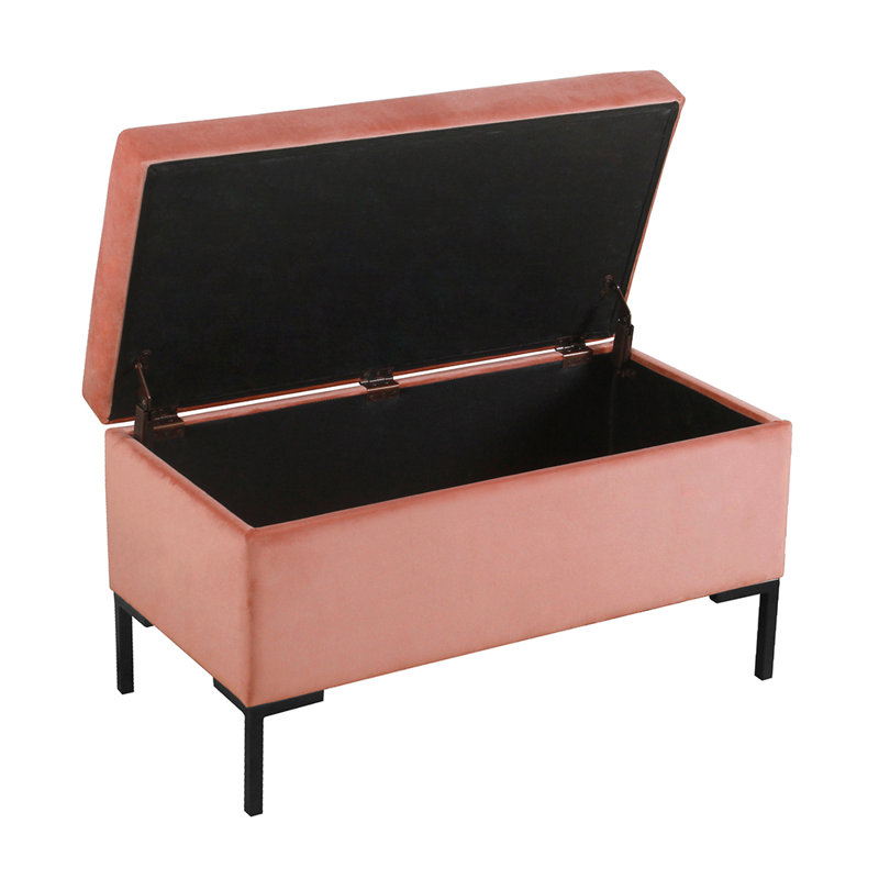 Briony Upholstered Flip Top Storage Bench, Blush