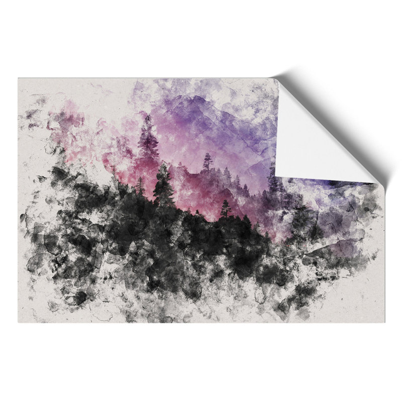 Purple Forest Watercolour - Frameless Print, 30cm H x 42cm W x 0.1cm D