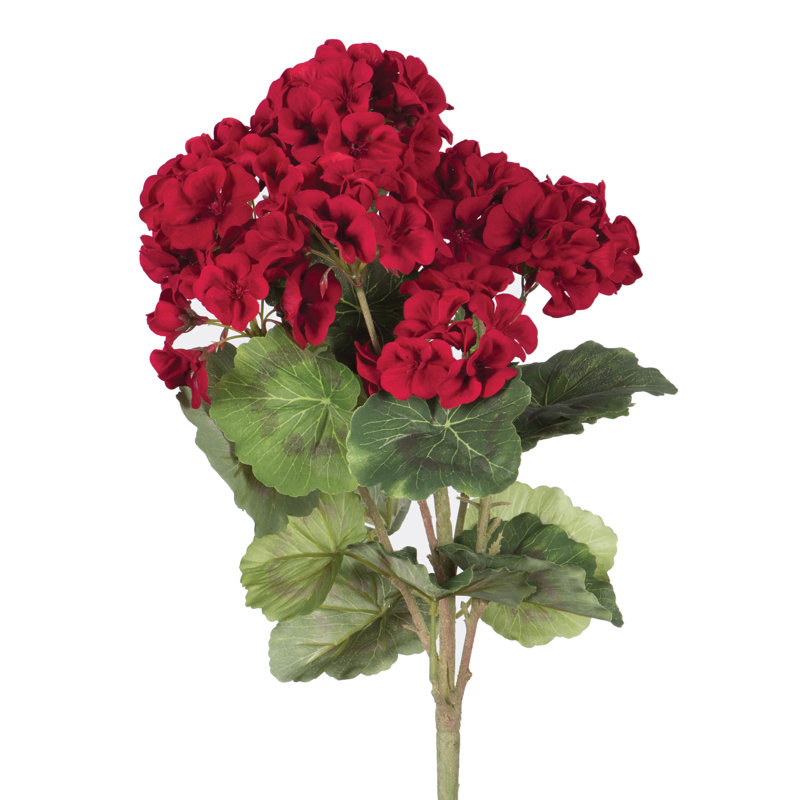 Buisson de géranium artificiel 18 po Kimberlee, Rouge