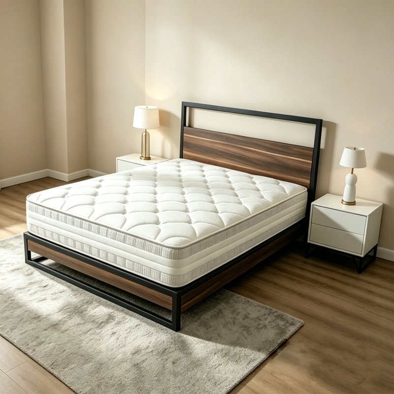 EloraHome Spring Mattress &Memory Foam With 7 Zone Orthopaedic & Pressure Relief | Pocket Spring, DOUBLE